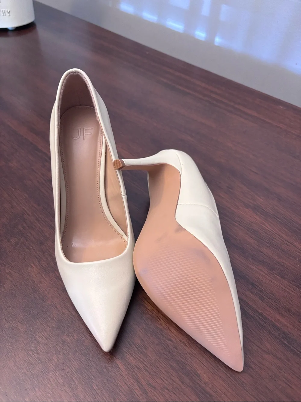 jf j.ferrar Cream Pointed-Toe Stiletto Pumps